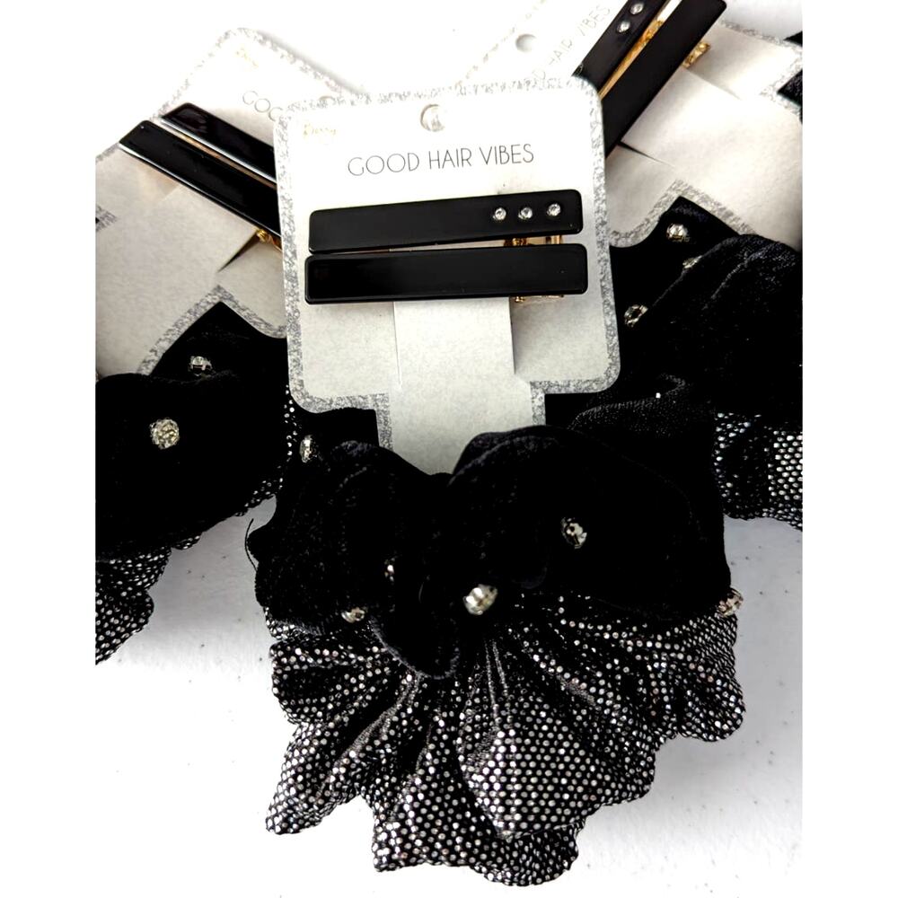 Berry Good Hair Holiday Velvet Sparkle Scrunchie and Barrette Set
